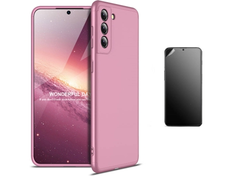 Kit Carcasa Y Protector Samsung S21 Plus Ultimatte Slim Armor 360º Rosa