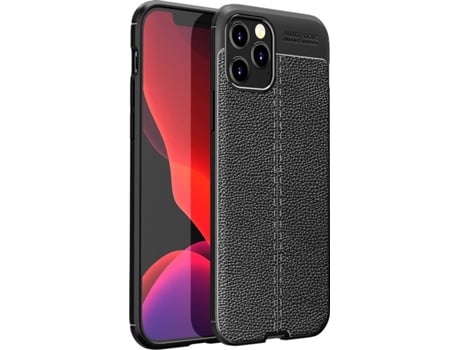 Carcasa iPhone 12 Rugged Leather Negro