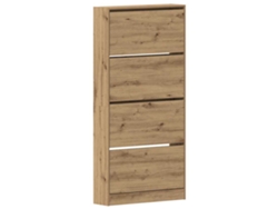 Zapatero de roble artesanal de 80x21x163,5 cm EXCLUSIVO MAISON