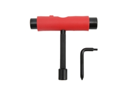 Llave En T Y En L Para Monopatines Y Longboards, Llave De Mantenimiento Con 3 Agujeros, De Acero Y Plástico, Roja.