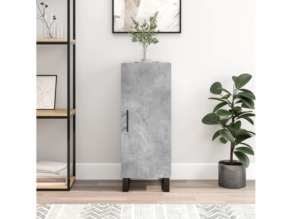 Aparador De Madera Contrachapada Gris Hormigón 34,5x34x90 Cm