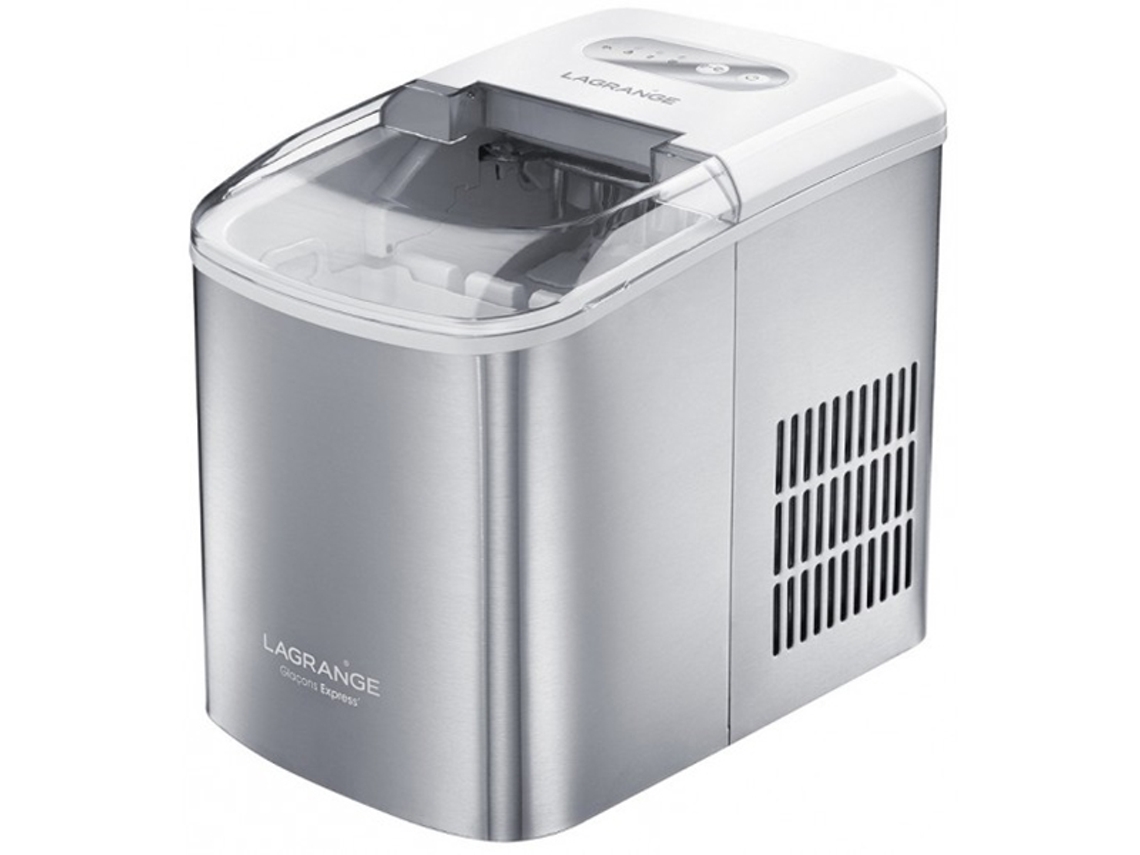 Máquina de Hielo LAGRANJE 489002 con Limpieza Automática (120W - 12Kg / 24H - Acero Inoxidable)