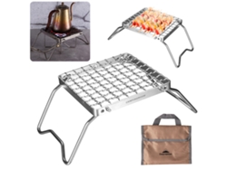 Parrilla Plegable Mini Con Engranaje Ajustable Para Camping, Senderismo, Pesca Y Barbacoa