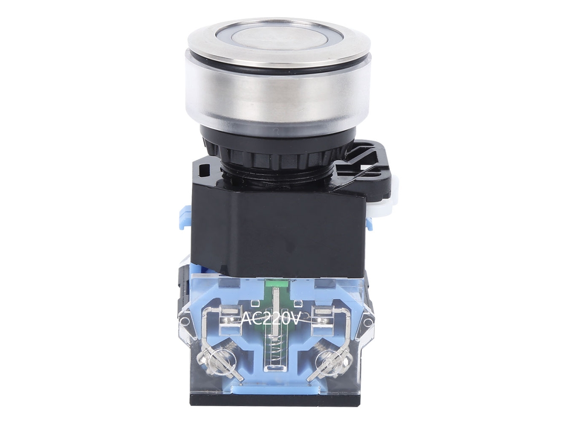 Gq38 Interruptor Pulsador Ac220v Sin Luz, Autoblocante, 30 Mm, Componentes Industriales