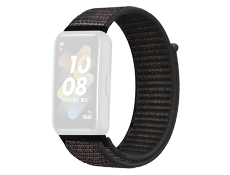 Correa de nailon ajustable cierre de lazo para Huawei Band 7 - negro
