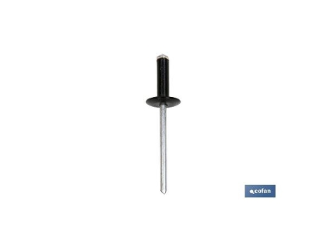 Remache flor ala ancha negro 4x16mm. caja 500 unid.
