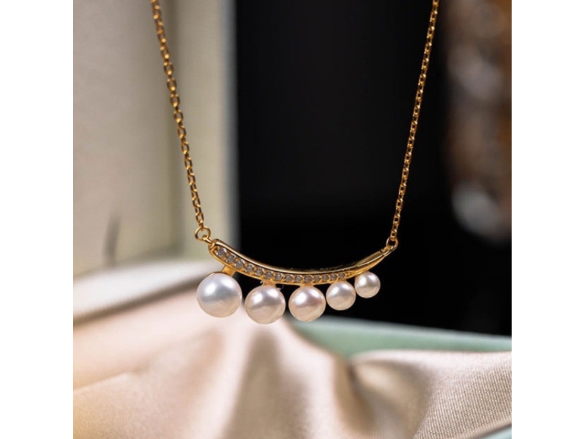 (oro) Plata S925, Degradado De Media Luna Plateada Para Un Toque De Lujo Discreto Y Sofisticación, Collar De Estilo Francés.