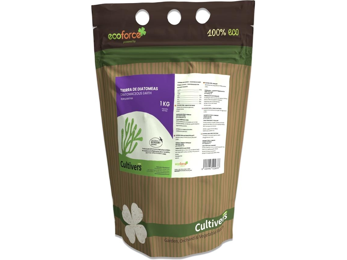CULTIVERS Tierra de Diatomeas Micronizada 1 kg 100% Natural y Ecológico. No calcinada de Alta pureza, Grado Alimenticio E551C