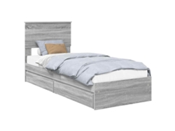 Maison Exclusive - Cama Con Almacenamiento Con Cabecera Gris Sonoma 75 X 190 Cm