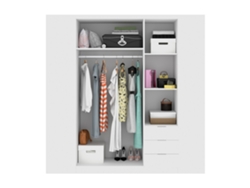 Armario 3 Puertas y 3 Cajones DKIT Essen (Blanco - 184x121x52 cm)
