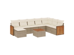 Maison Exclusive - Set De Sofás De Jardín 9 Pzas Con Cojines Ratán Sintético Beige