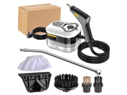 Limpador A Vapor De Alta Temperatura E Alta Pressão De 1500 W, 1200 Ml Com 3 Cabeças De Escova, 6 Modos Ajustáveis, Preto E Branco Gertiz