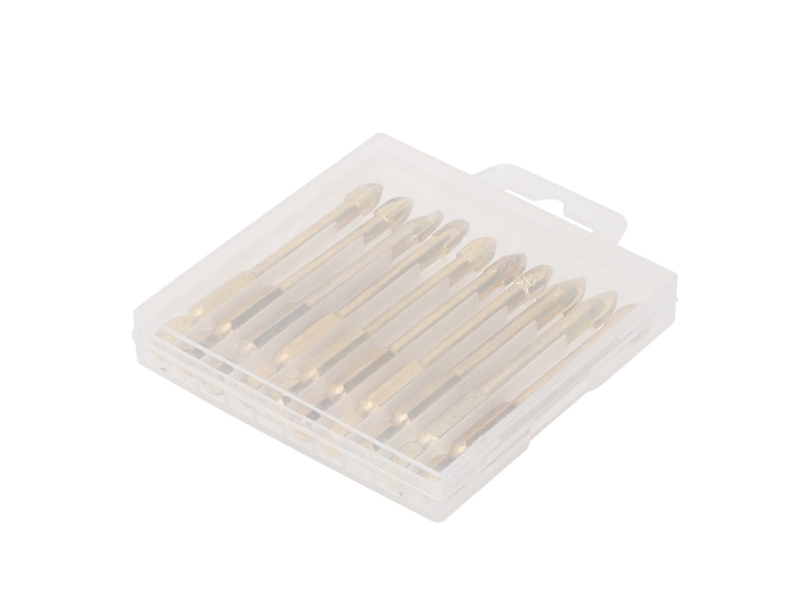 2026velora-10 Peças De Brocas Para Vidro, Cerâmica E Mármore De Carbeto Com Cabo Hex 1/4'' (8mm)