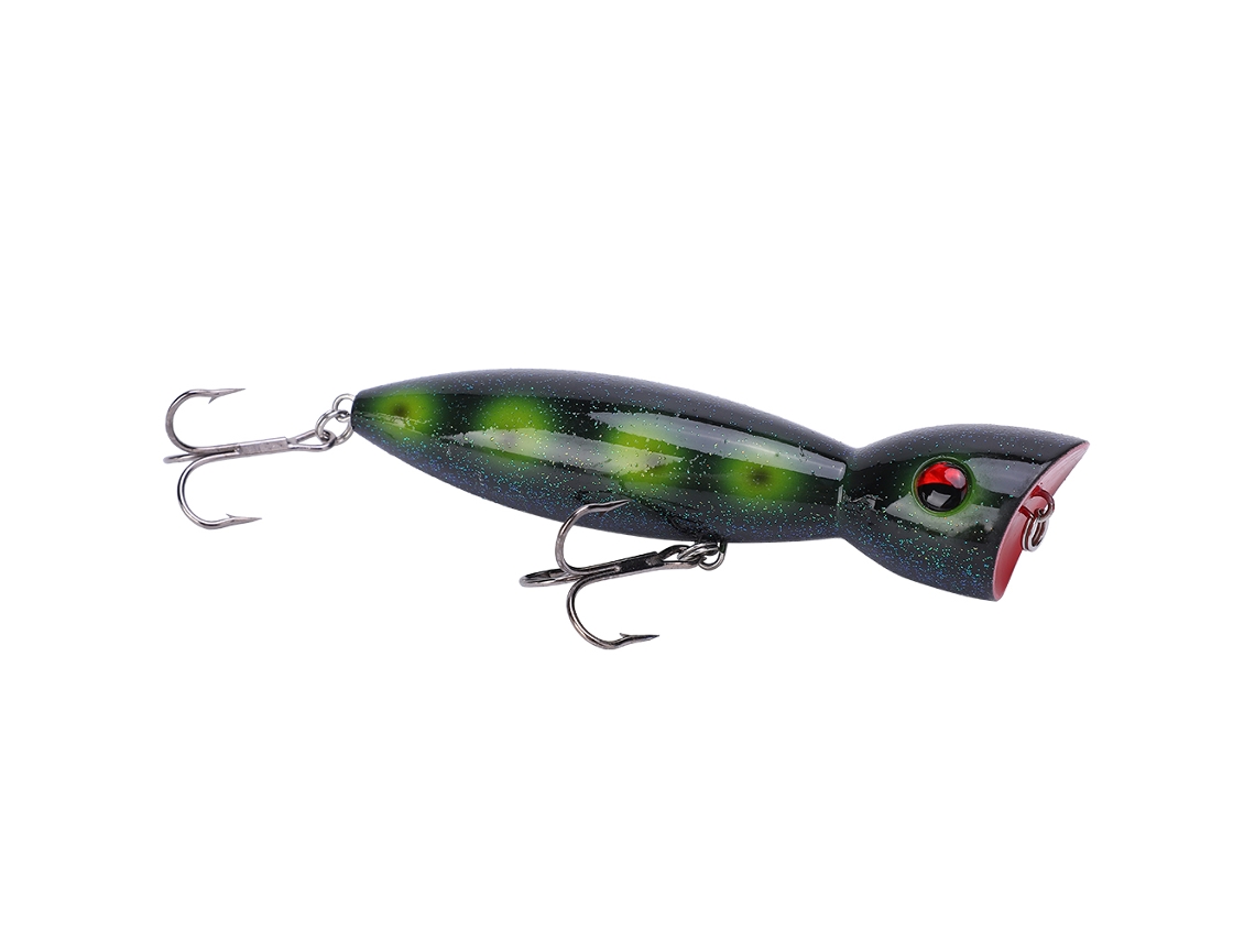 2026rebe-señuelo Artificial Popper Para Pesca Con Anzuelos Triples Accesorio De Pesca Simulación Lure Bait Taches Vert Foncé
