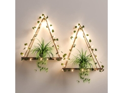 Estante de pared con tira LED de hiedra artificial individual