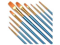 10 Pincéis Profissionais, Conjunto De Pincéis De Nylon Para Pintura Acrílica, Óleo, Acuarela, Gouache E Facial