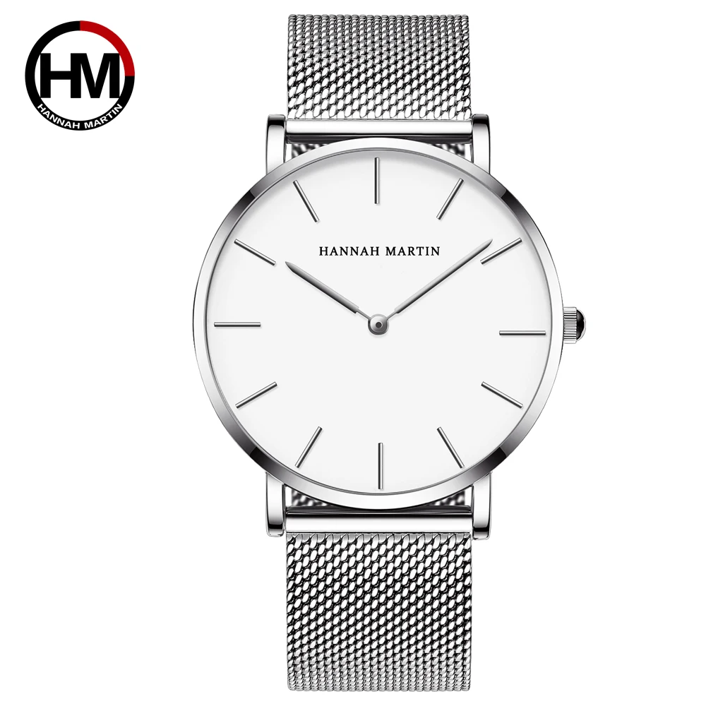 Reloj De Pulsera De Cuarzo Ultrafino Para Hombre (correa De Malla Plateada, Esfera Blanca), Sencillo Y Elegante, Ideal Para Negocios.