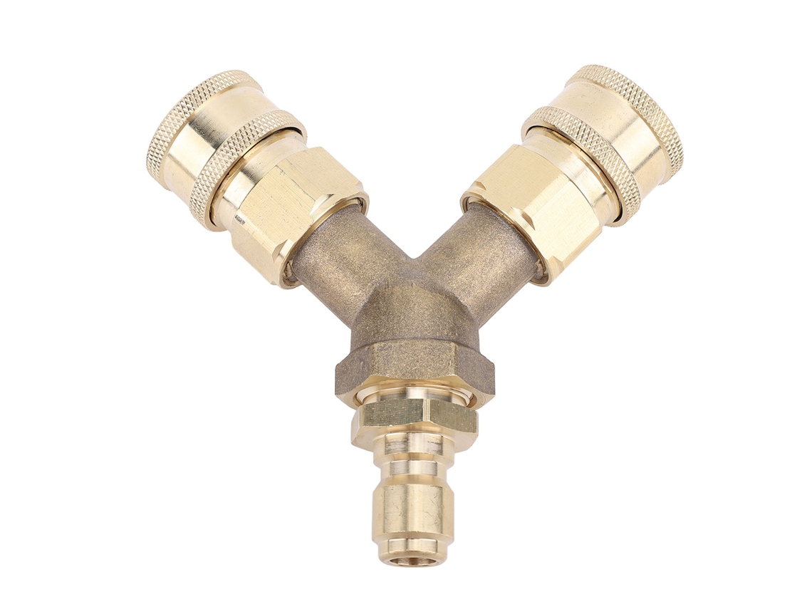 Conector En T De Latón De 3/8 De Pulgada, Divisor De Conexión Rápida Para Lijadora De Alta Presión.
