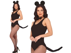Kit de Ratoncita negra adulto Diadema, pajarita y cola