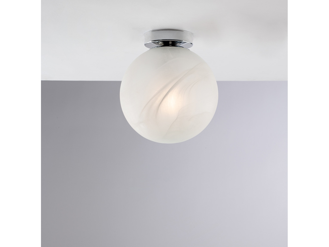 Olaf - Plafón 1 Luz De Hierro Cromado Con Esfera Dm.20 H.23 - Ø20 - Bl294-pl1-cr
