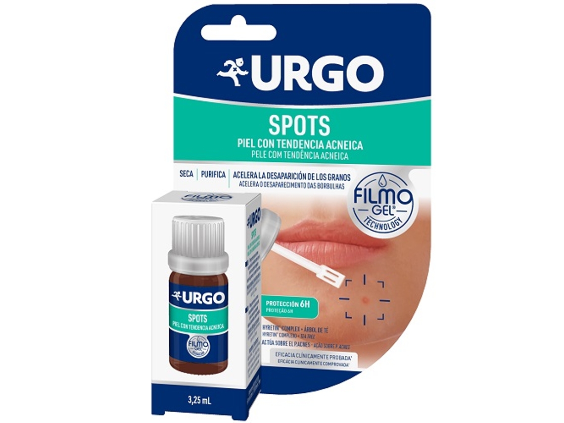 Botella de gel antiséptico Urgo de 3,25 ml para manchas