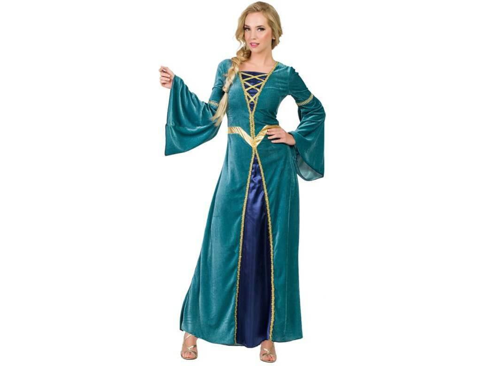 Disfraz de Mujer DISFRAZZES Princesa Medieval Verde (Talla: M/L)