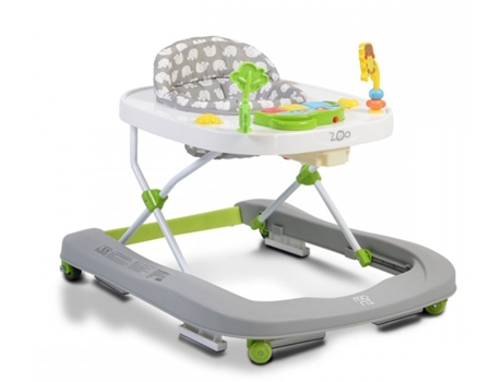Andador con bandeja musical y juguetes ZOO grey MONI