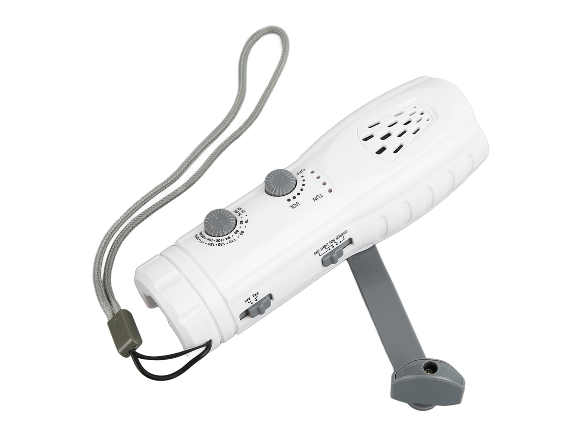 Radio Linterna De Manivela Portátil Soporte Multifuncional Am Fm Alerta Sos Radio Linterna Para El Hogar Al Aire Libre Blanco