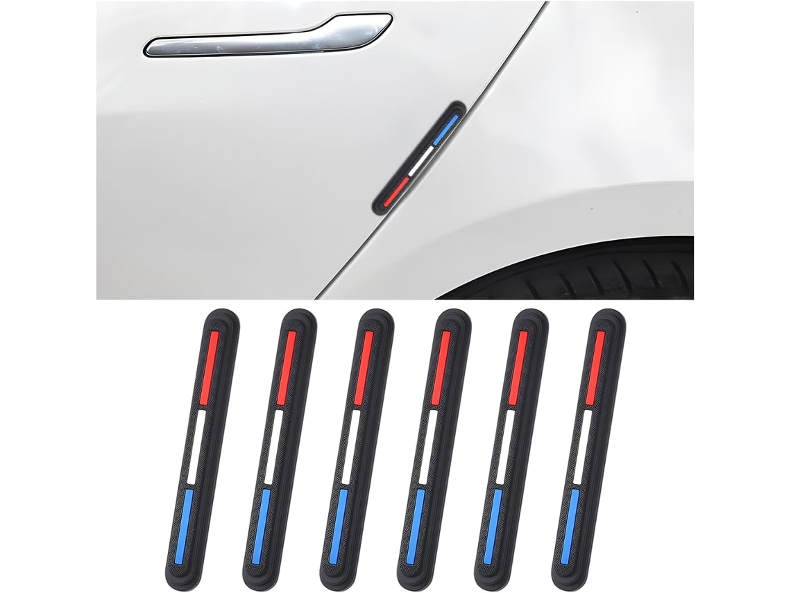 6 Protectores Universales Para Los Bordes De Las Puertas Del Coche, En Rojo, Blanco Y Azul, Antiarañazos Y Anticolisión.