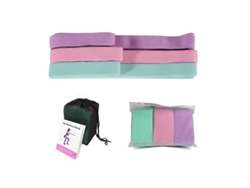 Juego de 3 bandas elásticas de resistencia largas de tela. Mdug (rosa, verde, morado)