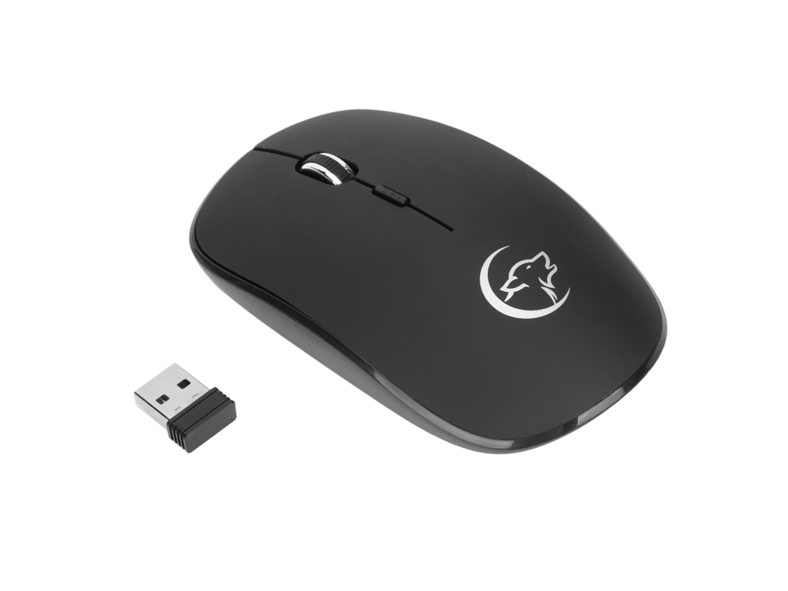 Ratón Inalámbrico 2.4g 1200/1600/2400 Dpi Cómodo Transferencia De Datos Rápida Para Juegos Y Uso De Oficina - Negro