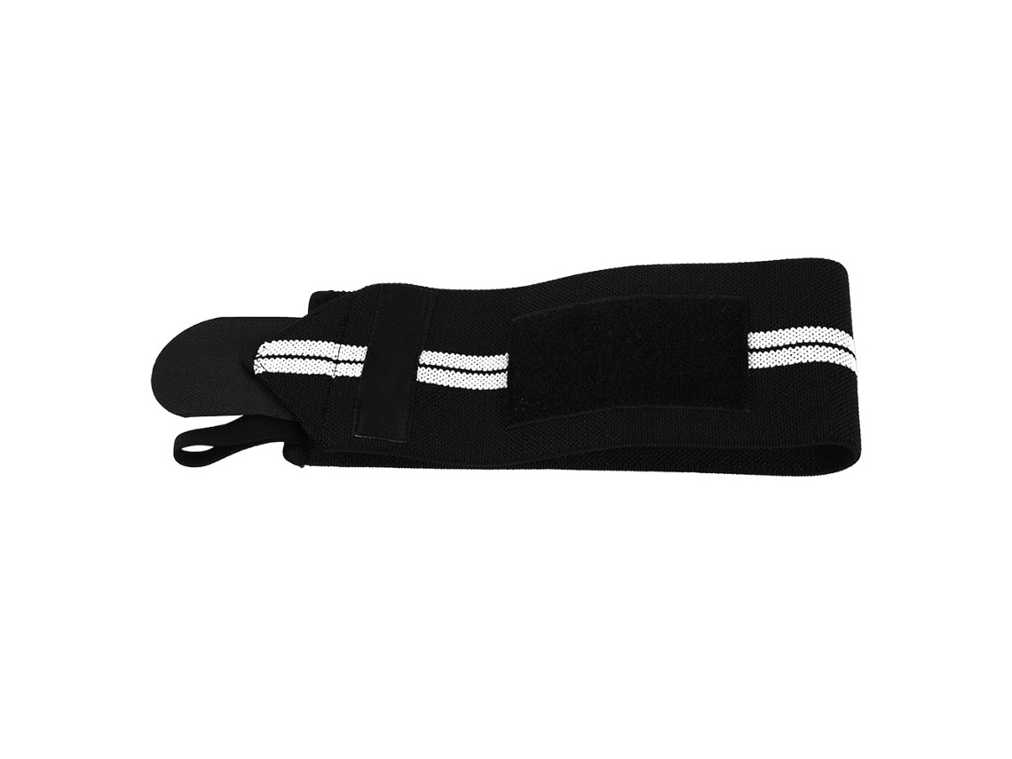 Tobilleras elásticas ajustables para levantamiento de pesas, muñequeras transpirables para gimnasio (blanco y negro)