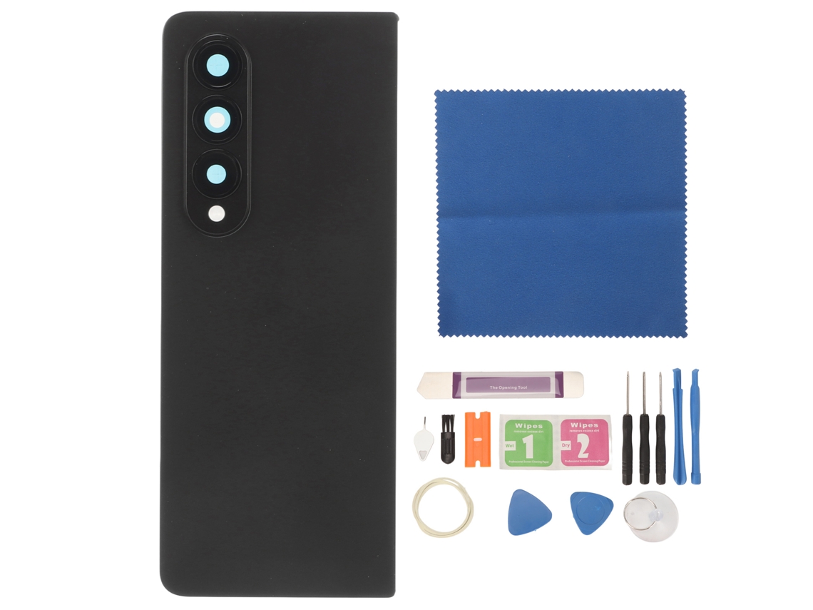 Mali tampa Traseira de Vidro com Lente de Câmera e Fita Pré instalada Kit de Reparo para Samsung Galaxy Z Fold 4 5g Sm F936 Preto