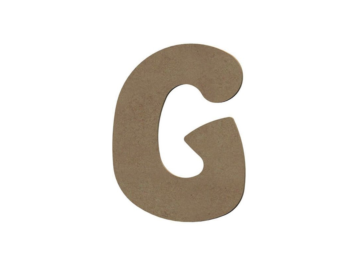 Letra G mayúscula de madera MDF para decoración - 8 cm