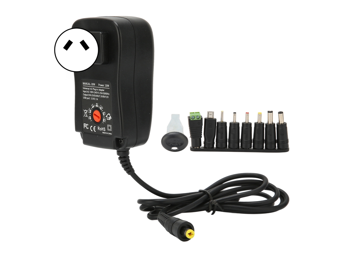 Adaptador De Corriente Universal De 30 W Con Puerto Usb Y Voltaje Ajustable Para Dispositivos Domésticos.