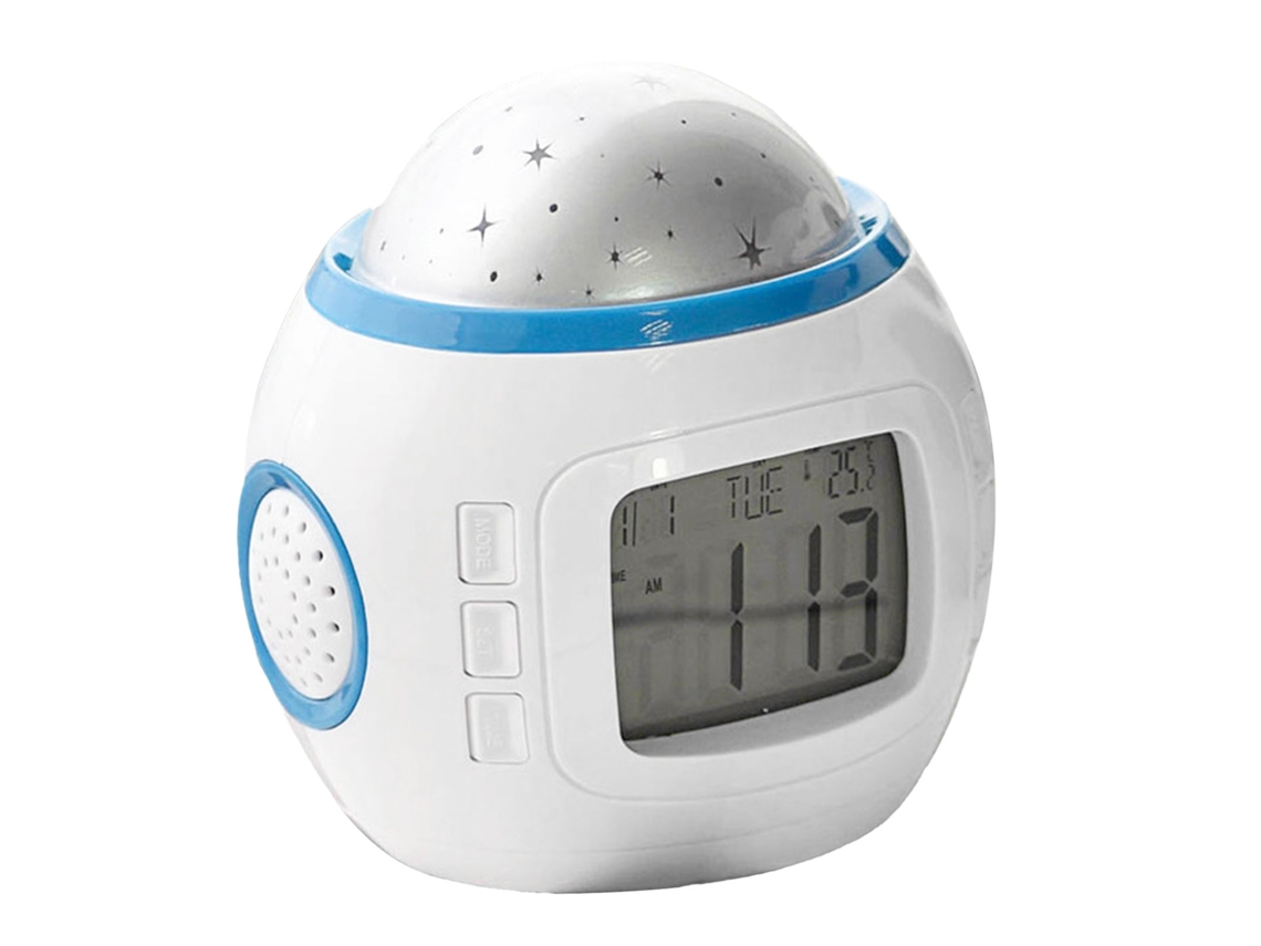 Reloj despertador digital Baok con proyección del cielo, retroiluminación, función de repetición de alarma, música y termómetro.