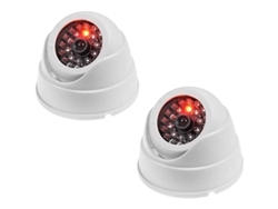 Cámara De Vigilancia Falsa Linjou 2 Con Led Parpadeante, Interior/exterior, Baterías Aa, Montaje Pared/techo