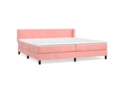 Maison Exclusive - Cama Box Spring Con Colchón Terciopelo Rosa 200x200 Cm