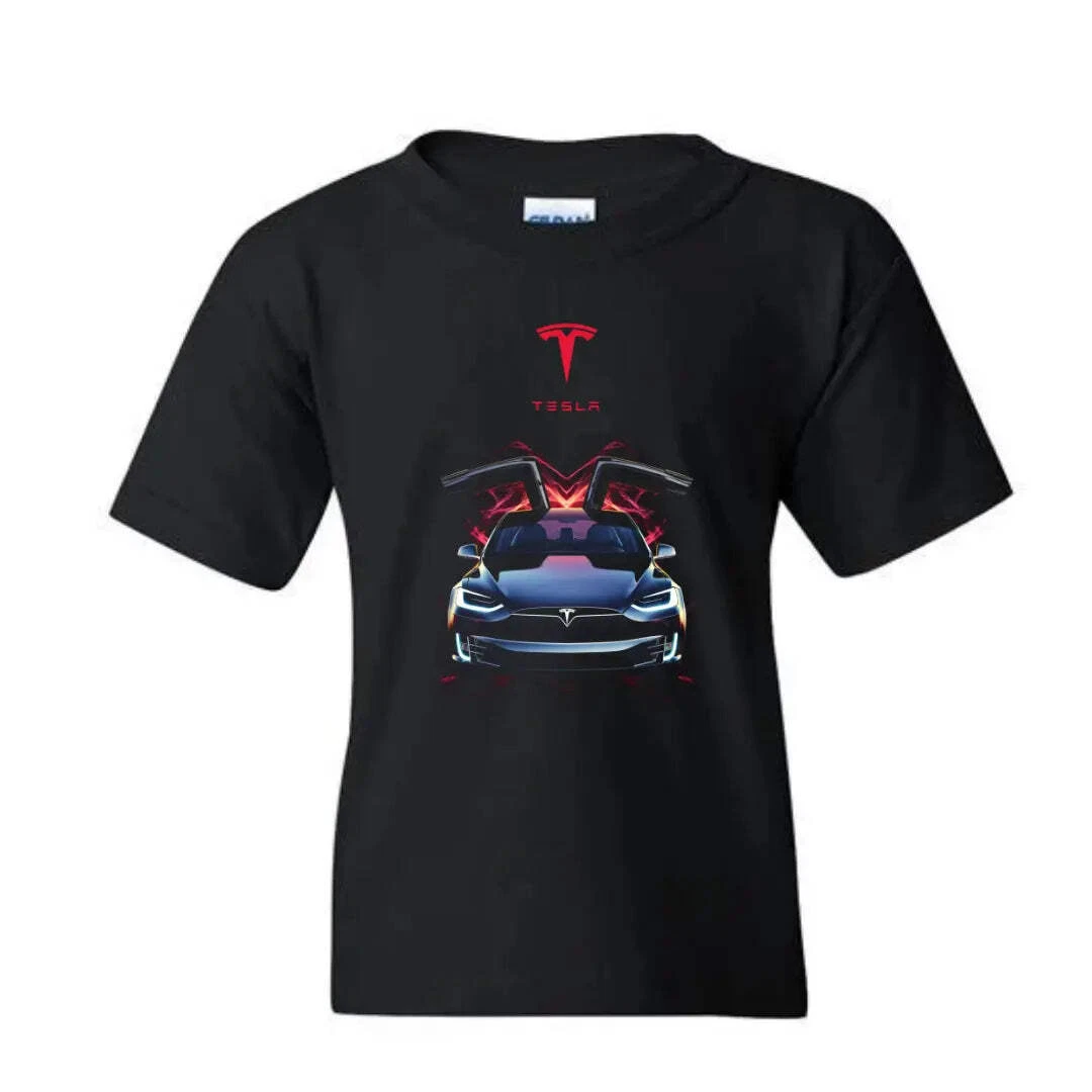 Camiseta Rockinstone Kid's Tesla Model X Adventure: Black Limited Edition (xl)