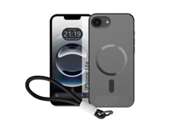 Funda Magnética Para Iphone 16e (6.1) Compatible Con Magsafe, Borde Negro Y Correa