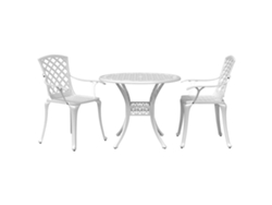 Conjunto de bistró de 3 piezas de aluminio fundido DKD Home Decor en blanco