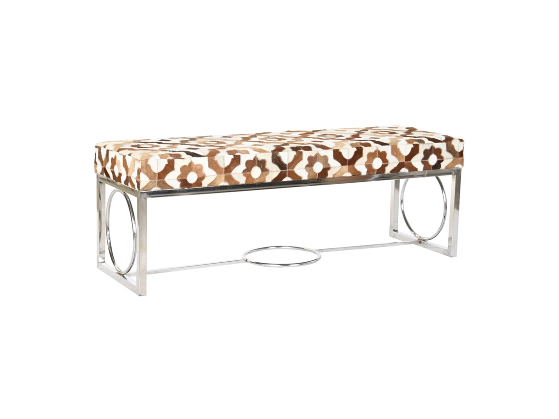 Descalzadora Piel Acero Rombos Blanco 122x41x44cm