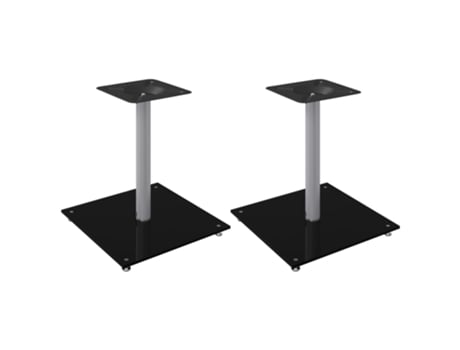 Conjunto 2 Soportes de altavoces VIDAXL vidrio templado plata negro 1 pilar