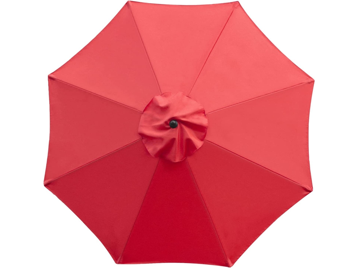 Tela de repuesto para sombrilla de exterior, 8 varillas, 3 metros, impermeable, protección UV, color rojo (sin soporte)