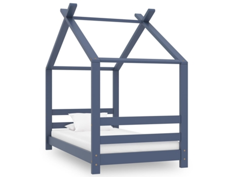 MAISON EXCLUSIVE - Estructura de cama infantil madera maciza pino gris 70x140 cm