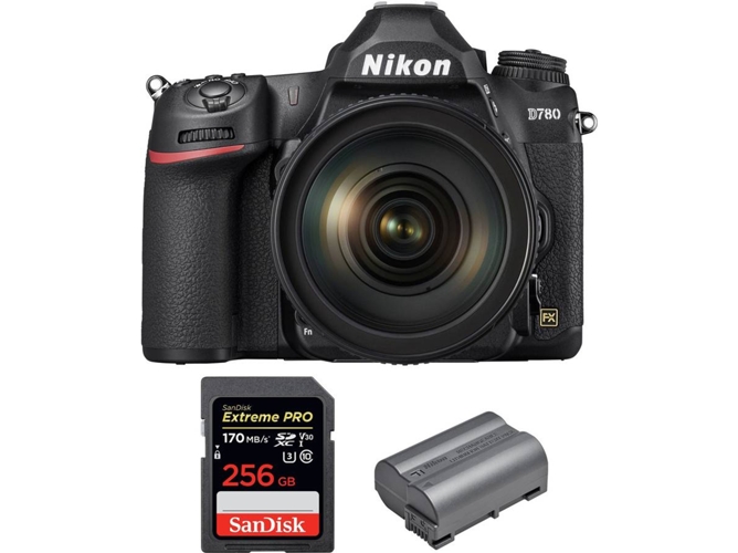 Kit Cámara NIKON D780 + 24-120mm f/4G ED VR + SanDisk 256 GB + Batería (Full-Frame)
