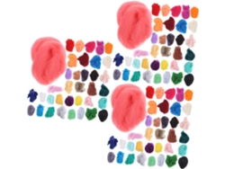 Kit de fieltro para manualidades de 3 piezas con lana de colores y prácticos accesorios.