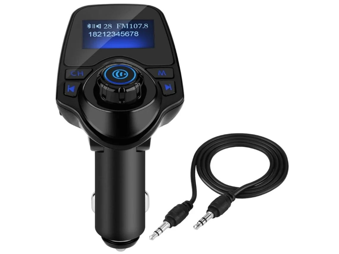 T11 Coche Bluetooth Reproductor Mp3 Inalámbrico Adaptador De Radio Cargador USB 5V/2 1A Transmisor Fm YIZHOOD Negro