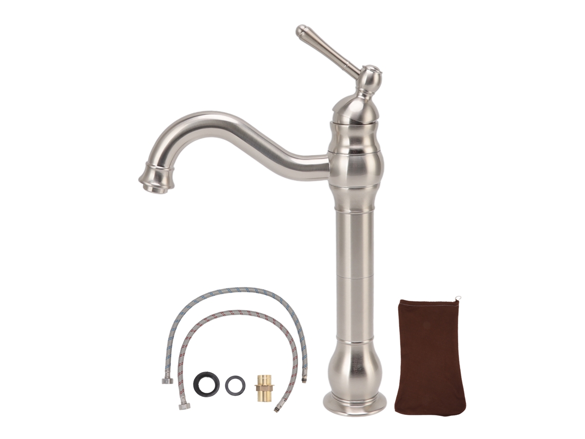 Grifo de lavabo de cobre retro industrial de una vía para baño.