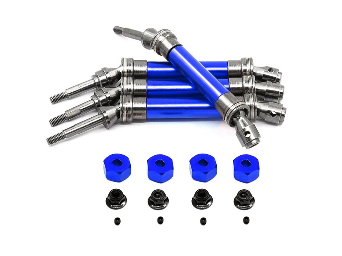 Eje de transmisión delantero y trasero de metal mejorado con adaptador hexagonal para Slash 4x4 Huan Qi 727 1/10 RC, vehículos, modelos y piezas.